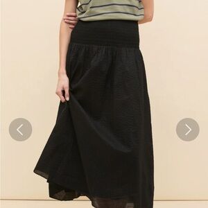 AYR Black Maxi A-Line Skirt High-Low Casual